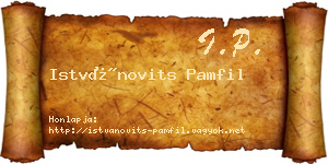 Istvánovits Pamfil névjegykártya